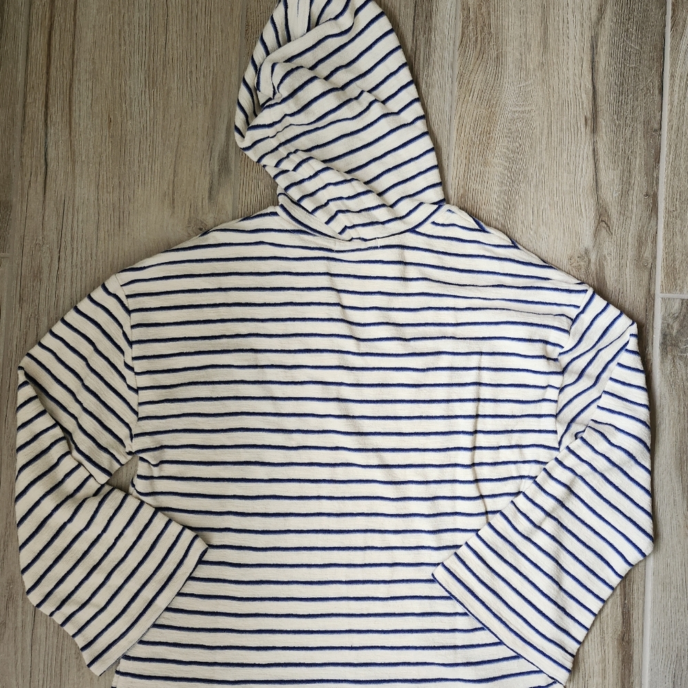 Marine Layer Playa Hoodie Navy Cream Stripe Women's Size S NWT - Picture 4 of 8